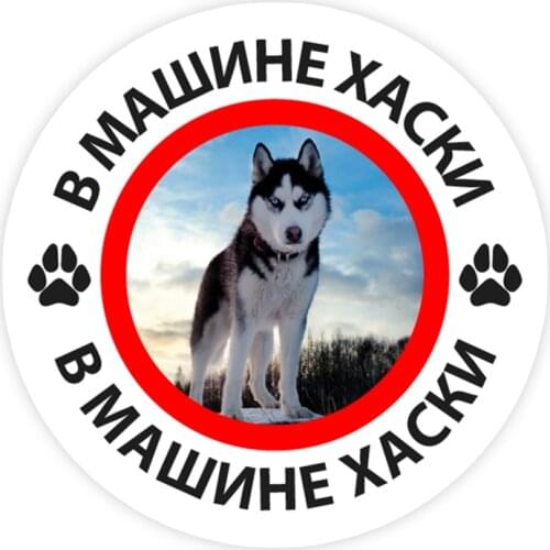 B0228 Various Sizes Self-adhesive PVC Decal Husky in the Car V3 Car Sticker Waterproof Auto Decors on Bumper Rear Window