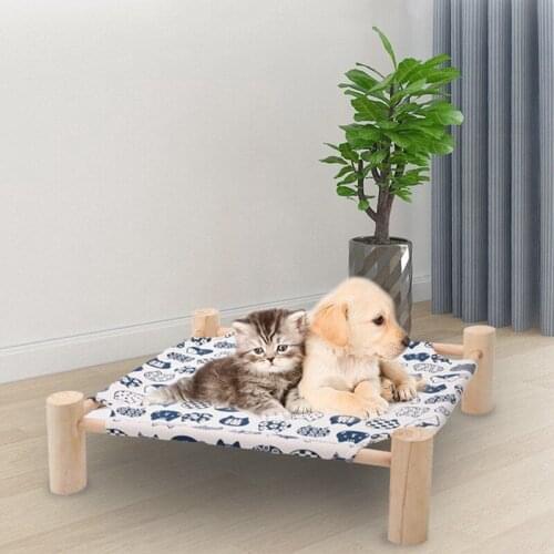Pet Cot Bed For Cat Dog Portable Elevated Summer Breathable Detachable Raised Kitty Puppy Nest Bed Durable Canvas