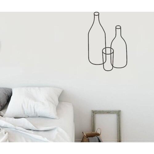 Korean style Ins Popular Art Line Flower Vase Wall Sticker Home Decor Stickers For Bedroom Living Room Removable Wallpaper ov461