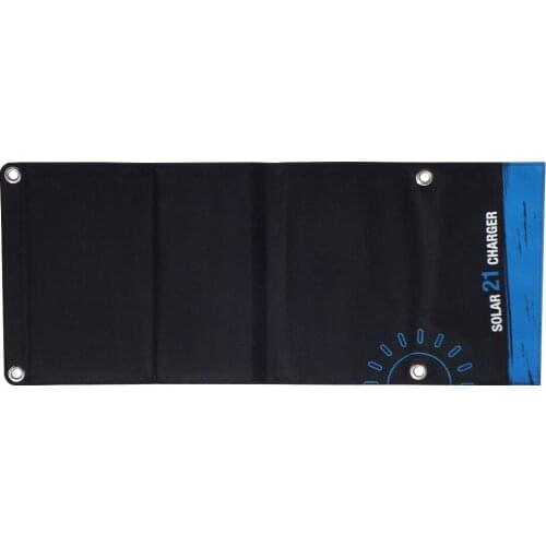 CNH Portable 21W Foldable Solar Panel Charger Dual USB Ports 4A max Outputs Power Bank for iPhone Xiaomi Smart Phones Tablets