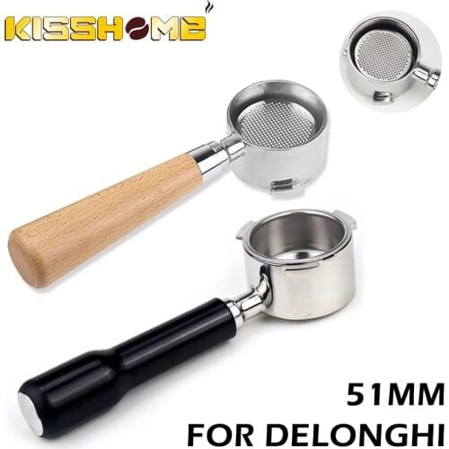 NEW 51MM Coffee Bottomless Portafilter for Delonghi EC680/EC685 Filter 51MM Replacement Filter Basket Coffee Accessories