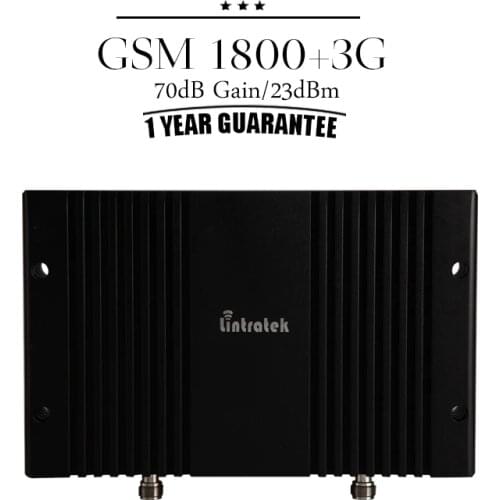 GSM 1800 + 3G WCDMA 2100 Cellular Signal Repeater 70dB Gain DCS 1800mhz UMTS 2100mhz Mobile Phone Booster Power Amplifier #30