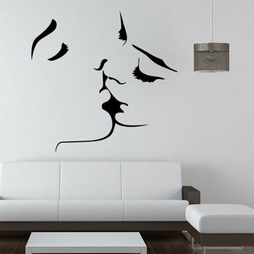 Romantic Kiss Lover Wall Sticker Master Bedroom Removable Vinyl Decals Living Room Decoration Couples Art Stickers A284