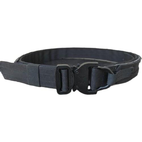 Tactical CS Outdoor Military MOLLE System Army Fighter Belt Black Hunting Shooter Belt Double Layer Hard NL6 Material