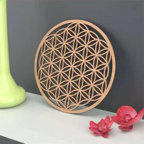 Flower Of Life Wall Decoration, Sacred Geometry Home Decor, Custom Rustic Wood Sign Wall Art Flower Of Life Wooden Coaster