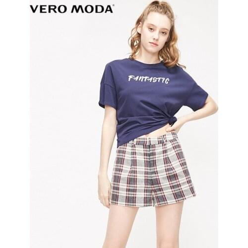 Vero moda womens spring and summer Plaid leisure Pants| 319215521