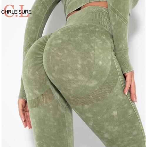 CHRLEISURE Print Sexy Women Legggings Fitness Gym Sports Leggings High Waist Scrunch Workout Gym Pants Running 2021
