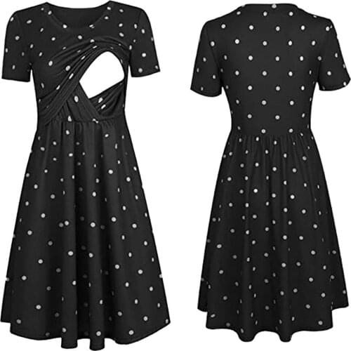 Women Pregnant Maternity Nursing Solid Breastfeeding Summer Maternity Dress Breastfeed Maternity Clothes Fashion Pregnant