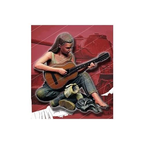 1/16 120mm modern tank girl with a guitar 120mm Resin Model Miniature figure Unassembly Unpainted