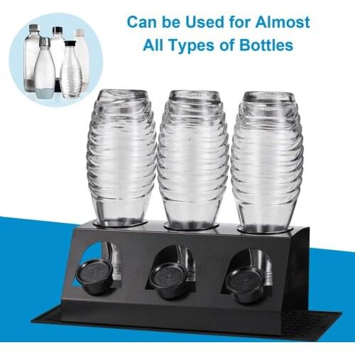 2 Hole Soda Bottle Holder Stainless Steel Rack Drip Tray For Kitchen Storage Beverages Soda Bottle Shelf