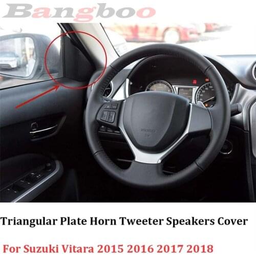 2PCS Front Door Triangular Plate Horn Tweeter Speakers Cover For Suzuki Vitara 2015 2016 2017 2018