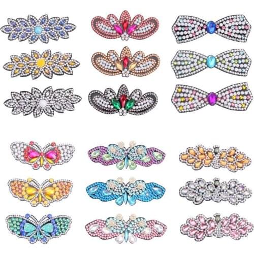 3 PCS DIY Diamond Painting Hair Clip Barrette Butterfly Rhinestone Hair Clip DIY Handmade Bobby Pin Hairpin Hair Styling Decor