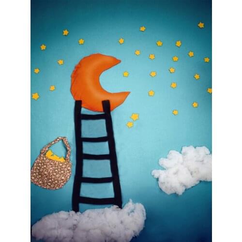 5x7ft Cloth Ladder Moon Star Photography Backdrops Photo Props Studio Background