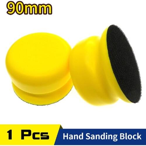 90mm Hook and Loop Hand Sanding Block Foam Pad Block Backing Plate for Sanders and Polishers ,Wood Furniture Crafts Automotive