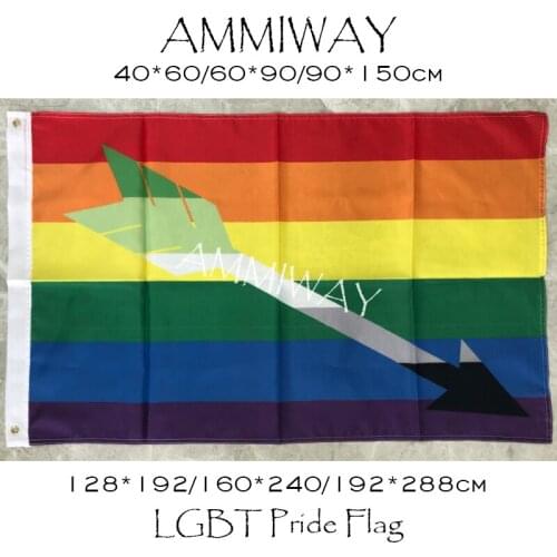 AMMIWAY Any Size Large LGBT Colorful Rainbow Arrow Combo Rainbow LGBT Gay Pride Flags and Banners