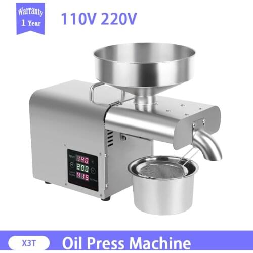 Automatic Stainless Steel Oil Press X3T Heat Flaxseed Olive Oil Presser MotorOil Machine Temperature Control