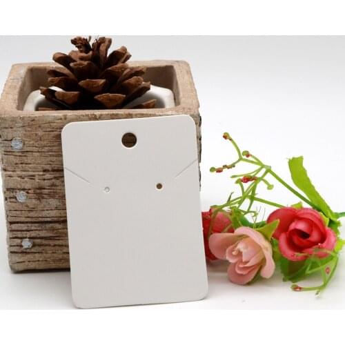 White Blank Earring Necklace Display Cards 100pcs 5x7cm Jewelry Earring Necklace Bracelet Packaging Display Cards Tags Wholesale