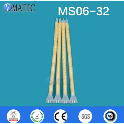 Free Shipping Customized Quality Plastic 5Pcs Golden Color Resin Static Mixer MS06-32 Mixing Nozzles With Factory Price