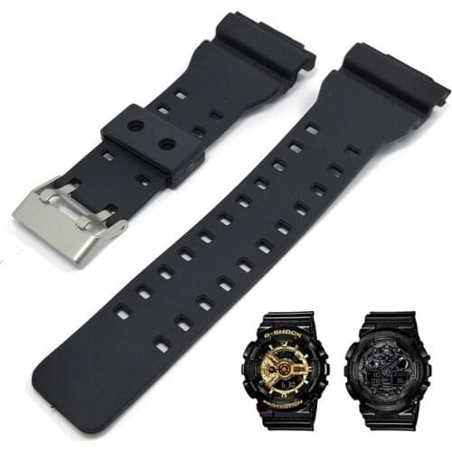 Watch Bracelet For Casio GD120GA-100GA-110GA-100C Pin Buckle Silicone Rubber Men Watch Strap Chain Watch Accessories Watch Band