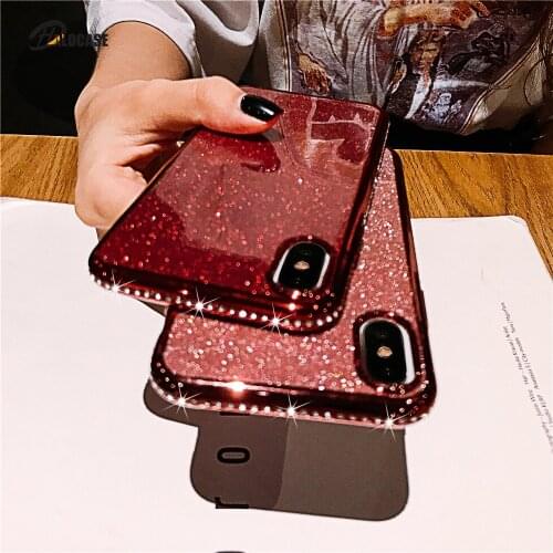 Bling Rhinestone Glitter Phone Case For iphone X XR XS Max 12 11 Pro Max Soft Silicone Diamond Cover For iphone 6S 6 7 8 Plus