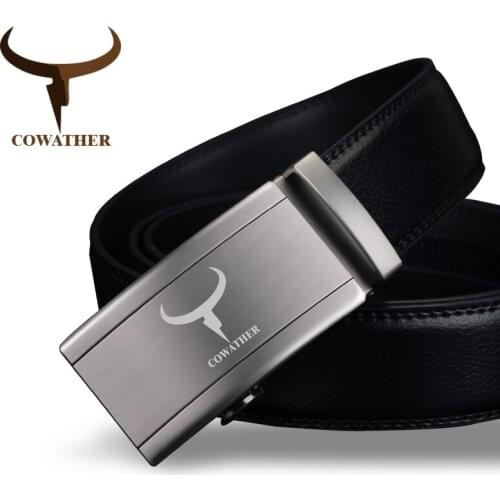 COWATHER Fashion automatic buckle 100% cow genuine leather belts for men high grade newest arrival good male strap free shipping