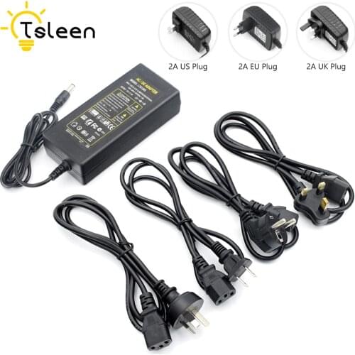 DC 12V 2A 5A Power cable Adapter Supply Charger AC 100-240V EU US UK AU Plug For CCTV LED Plant Strip Lights Surveillance Camera