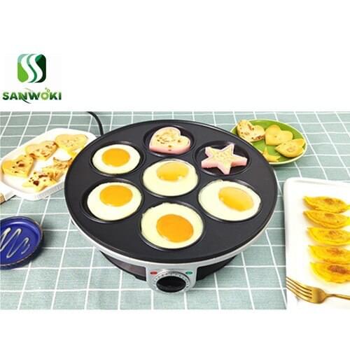 32cm Electric 7 holes egg fryer machine mini crepe maker machine muffin baking machine Breakfast Machine baking pan machine