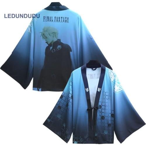 Final Fantasy Kantai Chiffon Pajamas Cloaks Cosplay Costume Yukata Kimono Cloud Strife Coat Bathrobes