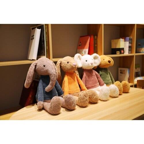 Cute Sweater Rabbit Elephant Mouse Dog Plush Toys Baby Dolls Children Toys home decor doll birthday gift for boys and girls