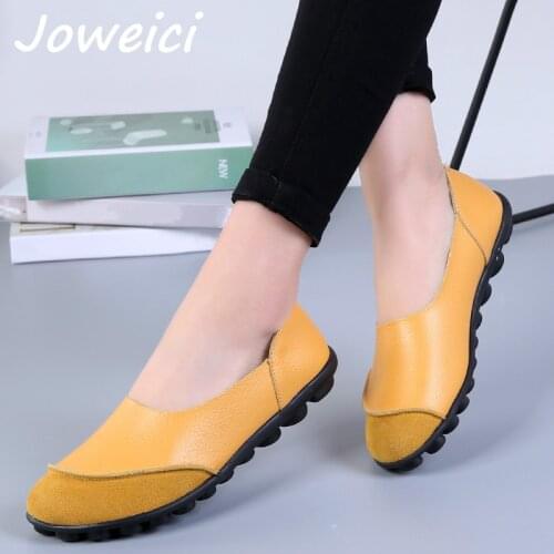 Women Shoes Casual Flats Loafers Genuine Leather Women Moccasins Slip on Nurse Shoes Ladies Comfortable Casual Shoes