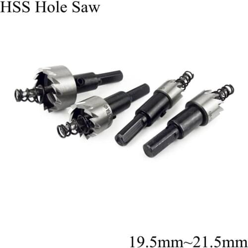 19.5mm 20mm 20.5mm 21mm 21.5mm HSS Drill Bit Metal Hole Saw Set High Speed Steel Carbide Tip Cutter Woodwork Stainless Alloy