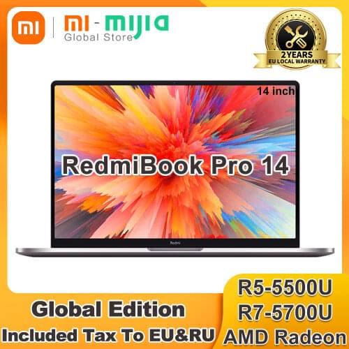 Newest Xiaomi Mi Pro 14 Laptop Ryzen AMD R5 5500U/R7 5700U 16GB DDR4 512GB PCIe SSD Global Version Win10 Pro Notebook Computer