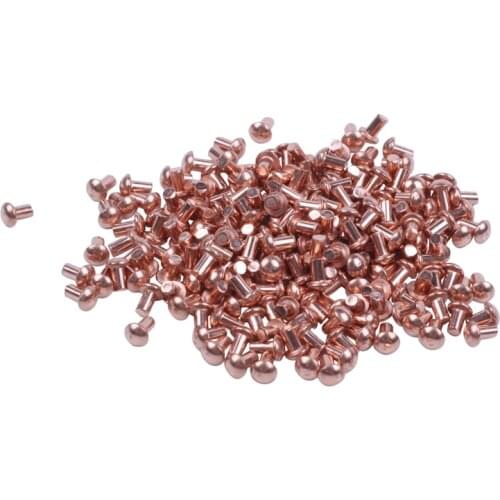 New 200 Pcs 5/64 x 1/8 inch Round Head Copper Solid Rivets Fasteners