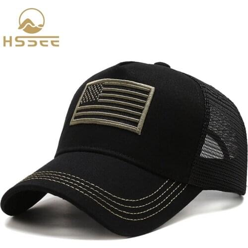 HSSEE official authentic fashion classic Hat mesh breathable comfortable cap fishing cap high quality cotton durable mens hat