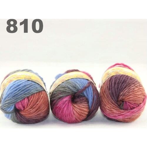 Lot of 3 skeins x 50g Chunky Hand Coarse Knitting Scores wool yarn Burgundy Rust Blue Moss 810