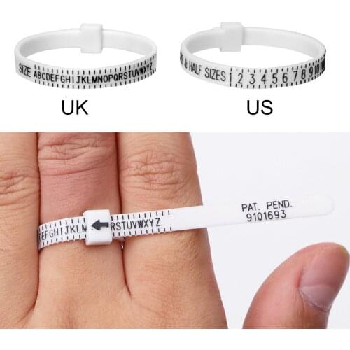DIYWORK Accurate Professional Measuring Tool Finger Gauge For Wedding Ring US UK Ring Sizer Measure