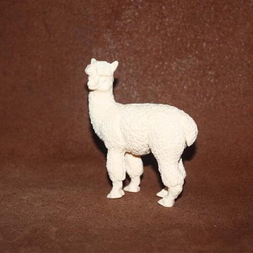 Pvc figure Simulation animal model toy wild scene decoration alpaca white mold
