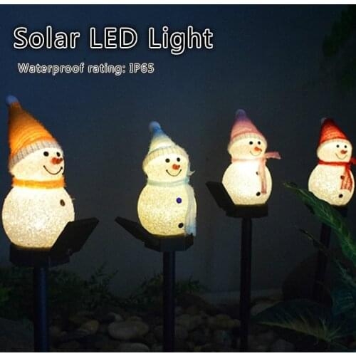 Christmas Cartoon Snowman Solar Lawn Light Outdoor Garden Decoration Landscape Light Solar Light Creative LED Ground Lamp IP65
