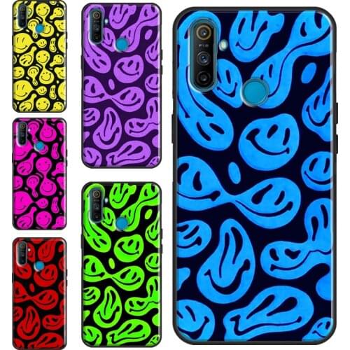 Trippy Psychedelic Smiley Face For Realme 8 Pro 6 7 Q3 Pro GT Neo C15 C3 C21 C11 Phone Case For OnePlus 9 Pro 8 7T 8T 9R
