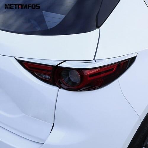 For Mazda CX5 CX-5 KF 2017-2020 2021 Rear Light Lamp Taillamp Eyelid Eyebrow Molding Trim Sticker Carbon Fiber Car Accessories