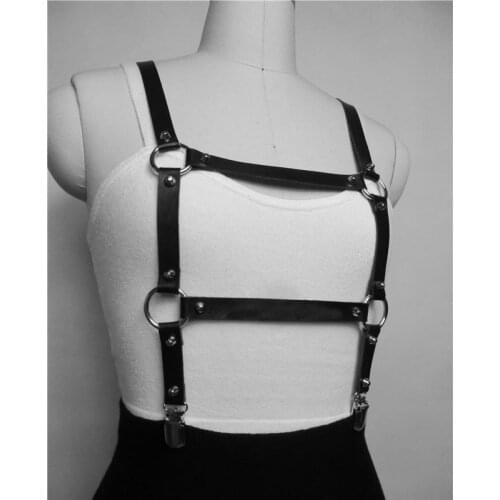 Women men Fashion Stud Punk Goth Handmade Leather Harness Body Bondage Cage Sculpting O-round Waist Belt chest belt slim body