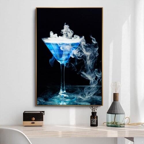 1 Pieces Glass With Ice Smoke Modern Home Kitchen Decor Wall Art Print Pictures For Living Room HD Spray On Canvas Oil Paintings