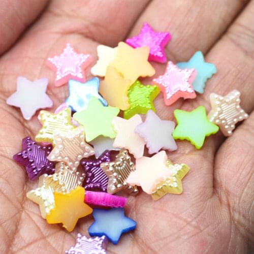 11mm Randomly Mixed Flatback Scrapbooking Pearl Star Cabochons DIY Crafts Supplies Garment Decoration Accessories