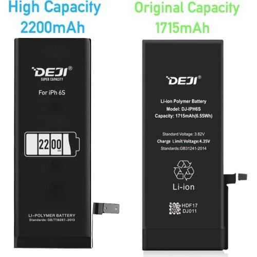 2018 DEJI Original Li-polymer Battery For iPhone 5SE/6/6P/6SP Real Capacity Intall Batteries Replacement With Free Tools Repair
