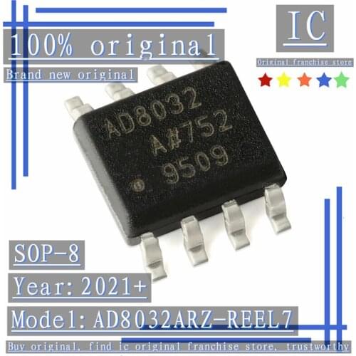 2021+100% Brand new original 1PCS-5PCS AD8032ARZ-REEL7 SOP-8 80MHz single-supply rail-to-rail amplifier