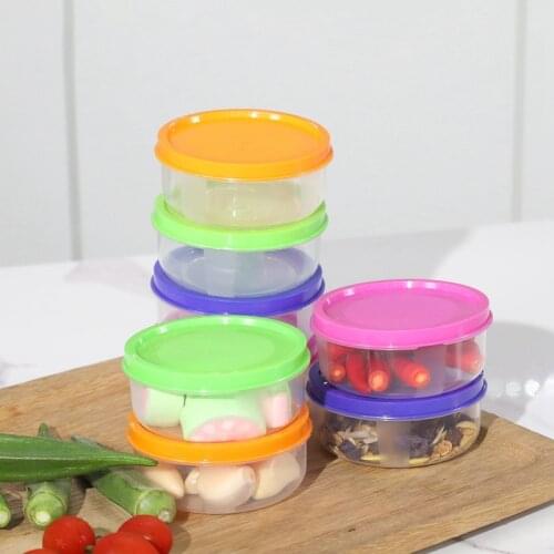 24 Pcs Mini Plastic Bowl Storage Food Case Round Mini Crisper Freezer Microwave Oven Available 150ML