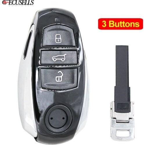3 Button Remote Key Shell Case Smart Car Key Housing Cover for VW for Volkswagen Touareg 2010 2011 2012 2013 2014 + Insert Key