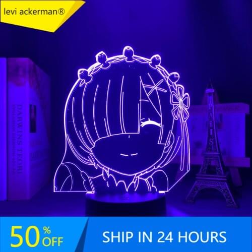 3d Anime Lamp Re Zero Starting Life In Another World LED Night Light for Room Decor Nightlight Gift Re Zero Rem Light