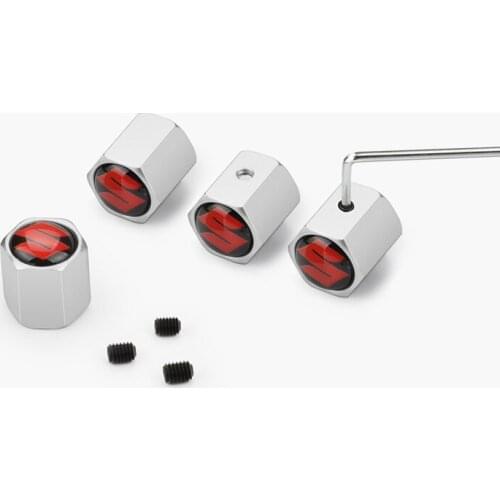 4PCS Car Accessories metal Wheel Tire Valve Caps for Suzuki SWIFT VITARA SX4 Accessories Car Styling