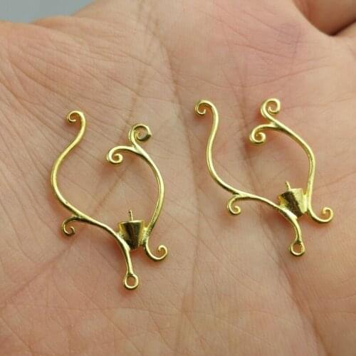 4pcs/lot 17*30mm brass color filigree for earring Hand chain brooch accessories Jewelry DIY Components handmade